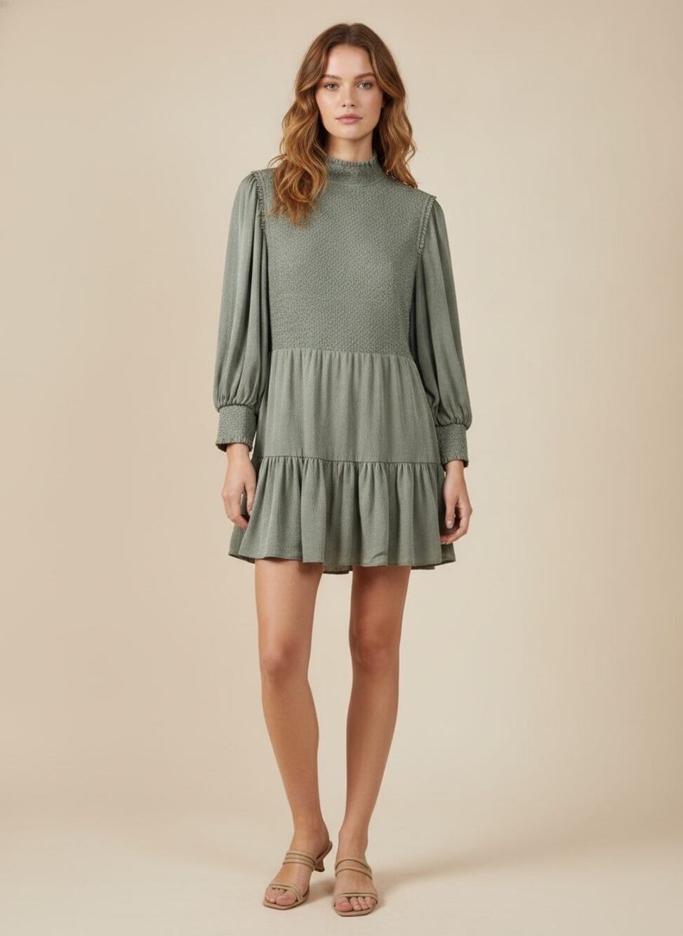 Alice + Olivia Elvira Smocked Bodice Mini Dress,  Cottagecore Peasant Size 8